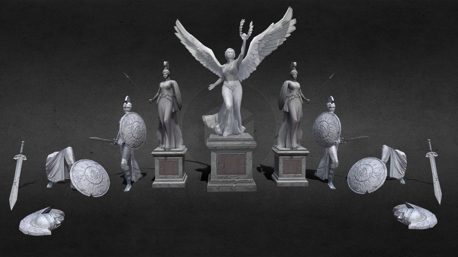 Greek Statues - Buy Royalty Free 3D model by GremorySaiyan [922b354 ...