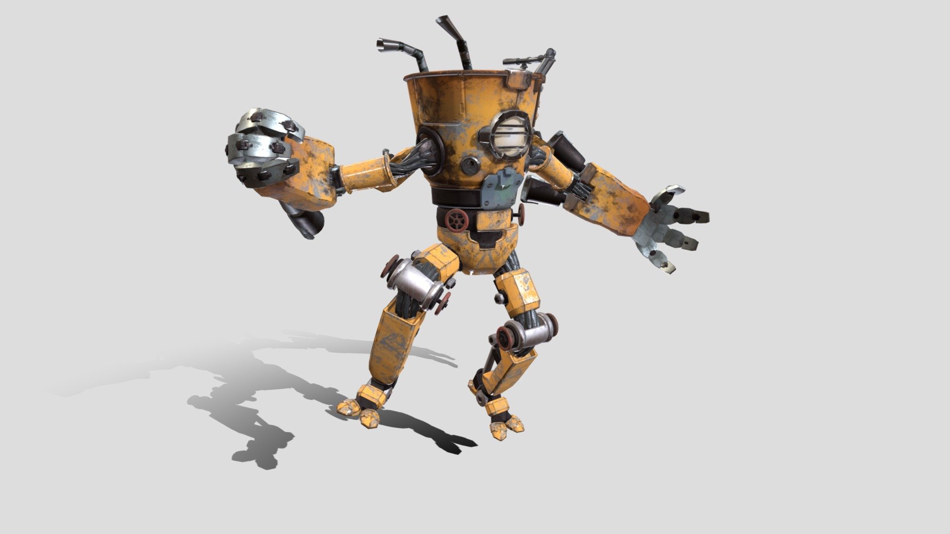 Yellow Robot - 3D model by anastasia.genero [922b514] - Sketchfab