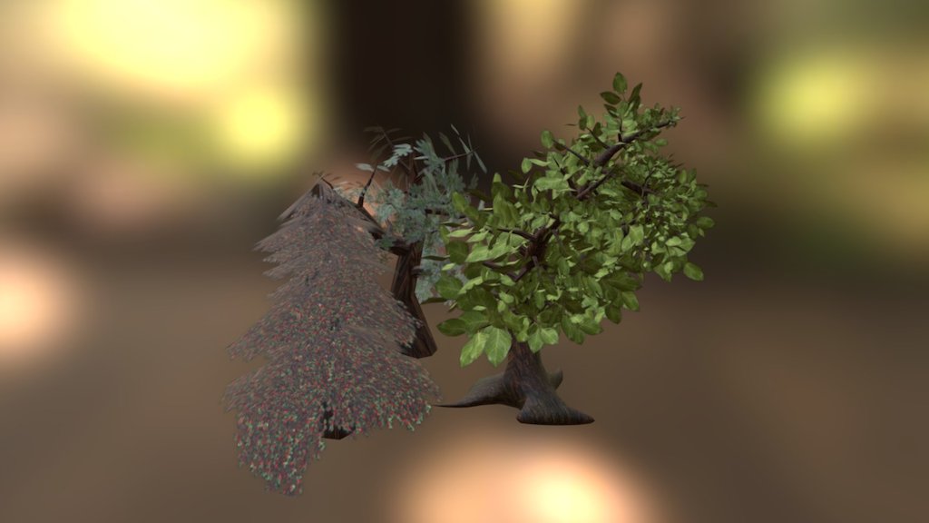 Low, Medium and Highpoly trees
