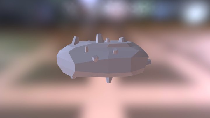 Low Poly Asteroid F With Crystals 3D Model