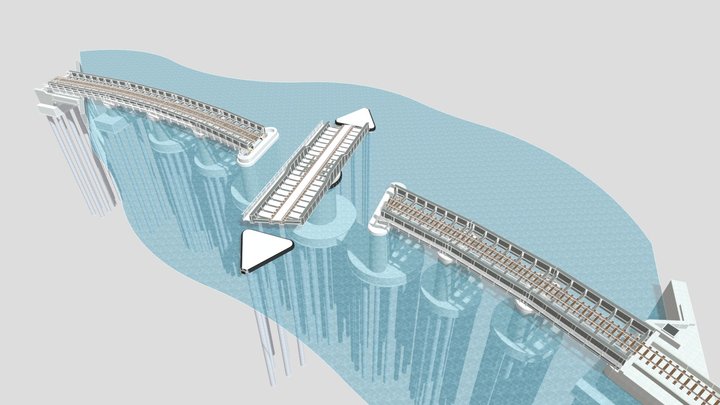 Ponte Ferroviario Girevole 3D Model