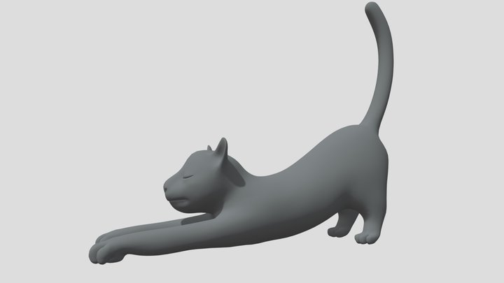 A cat stretching itself 3D Model
