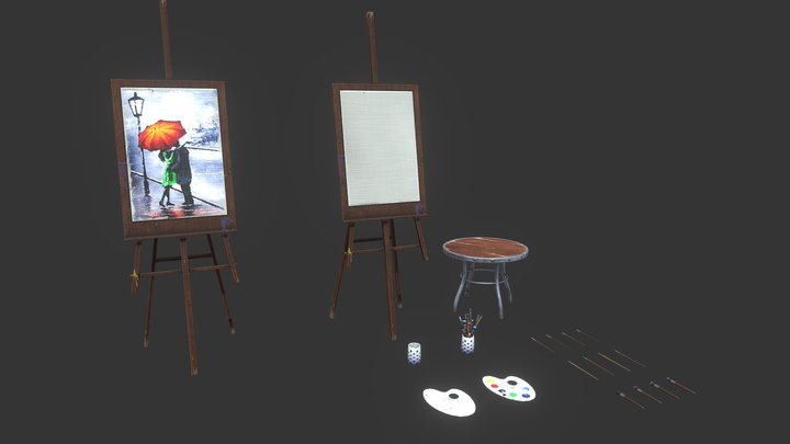 Painting Utensils 3D Model