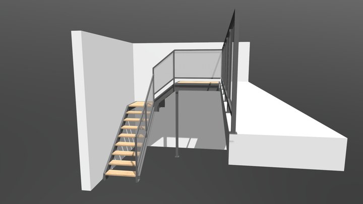 Stairs H=2600mm 3D Model