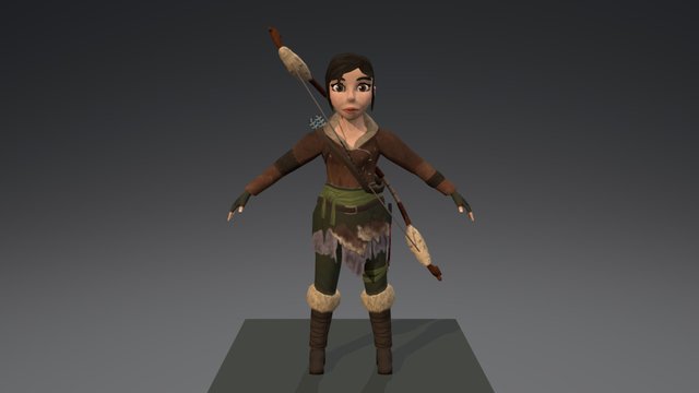 Huntress Lara Croft 3D Model