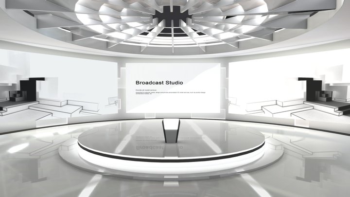 Broadcast News Studio | Baked 3D Model