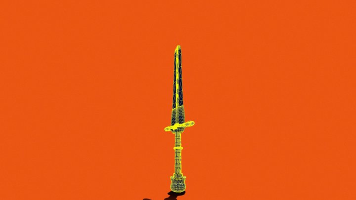 Holy Deadly Sword of Crom Low-Poly 3D Model
