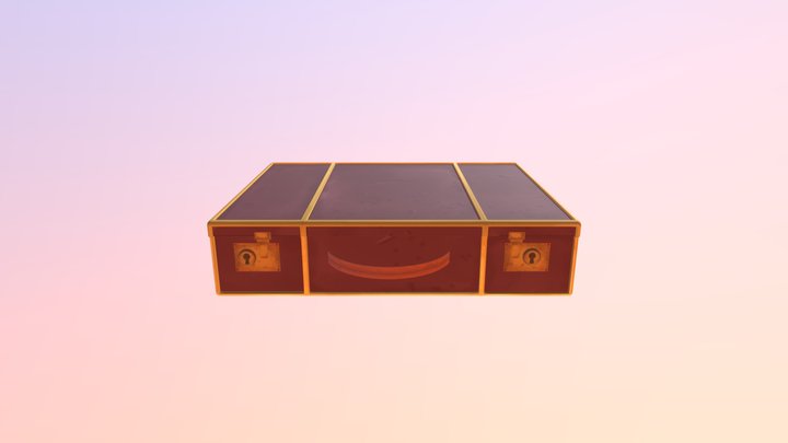 Briefcase Low Poly Hand painted texturing 3D Model
