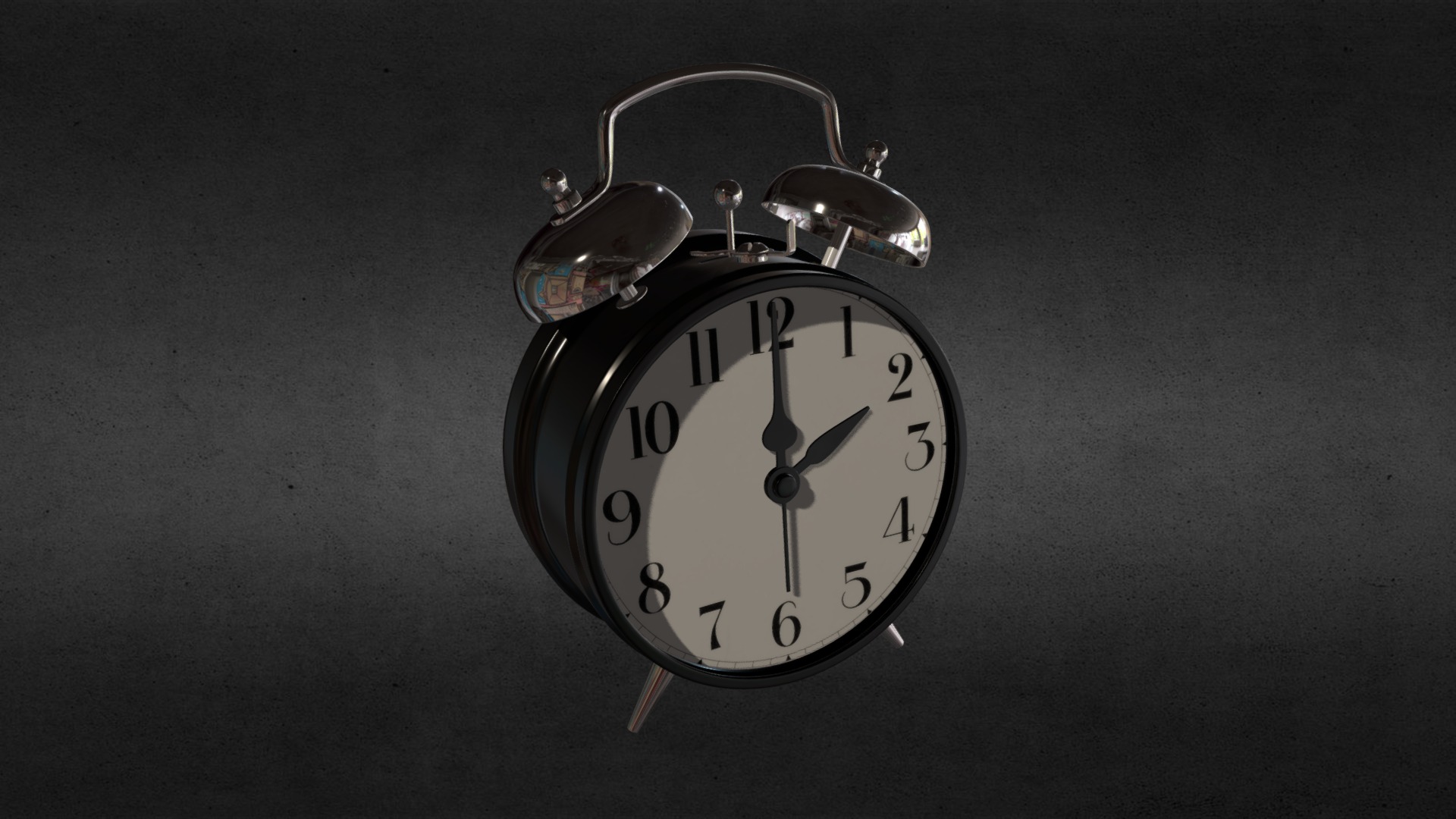 3D model Twin Bell Alarm Clock - This is a 3D model of the Twin Bell Alarm Clock. The 3D model is about a clock on the floor.