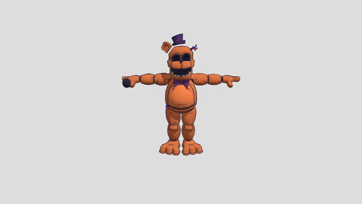 Retro Golden Freddy 3D Model