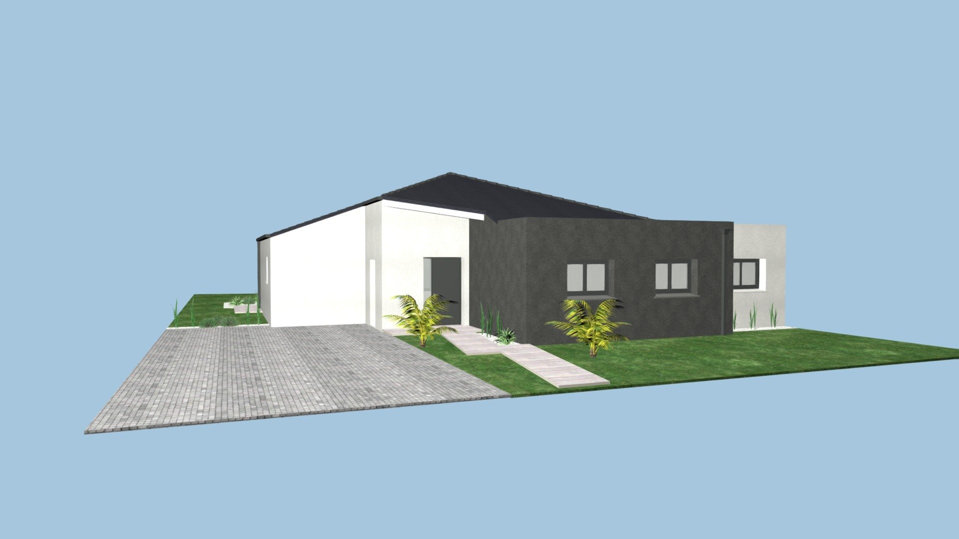 M Plain Pied Ardoise Sans Garage