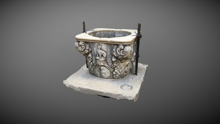Τhe well in Bran Castle in Brasov, Romania 3D Model