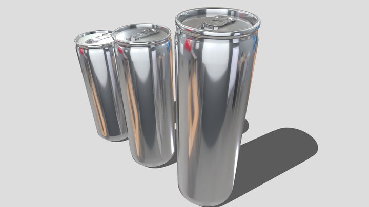 red bull cans no texture 3D Model