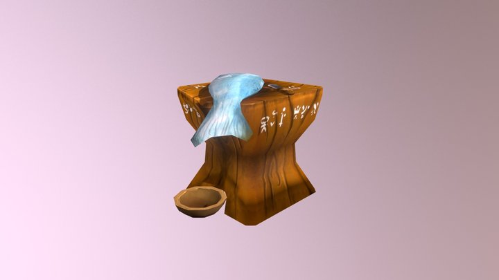Shaman`s Altar with fish 3D Model