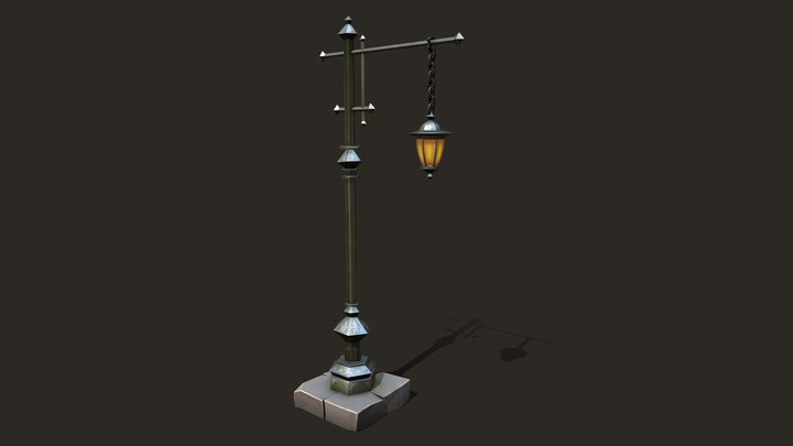 Stylized Street Lamp 3D Model