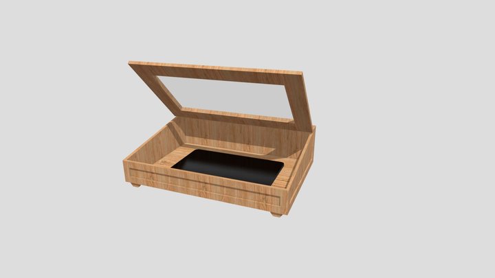 Houten-kistje-open 3D Model