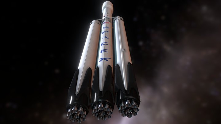SpaceX Falcon Heavy 3D Model