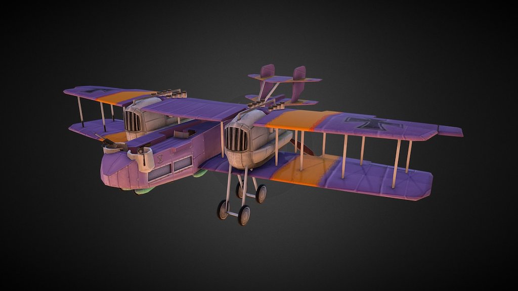 Low-Poly Gotha IV-B bomber - Download Free 3D model by CMoerland ...