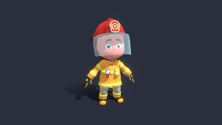 Firefighter character 3D Model