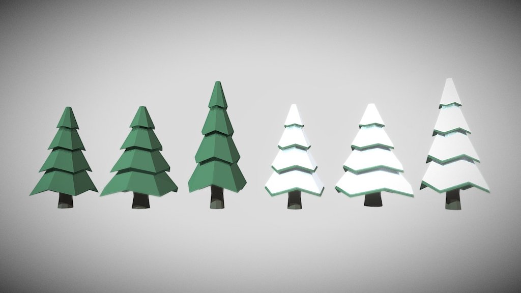 Low Poly Pine Trees