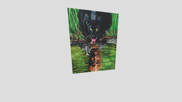 PANTHER POWER GICLEE Canvas Print 3D Model