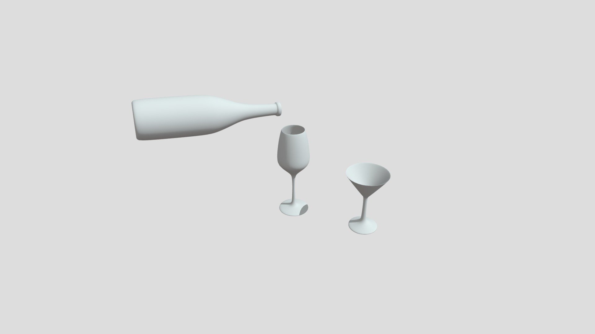 Glasses & bottle