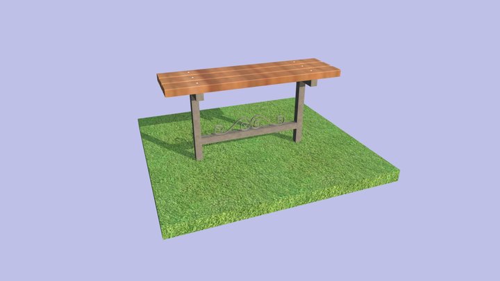 Скамейка на кладбище 3D Model