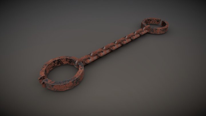 Rusted Chain Shackles 3D Model