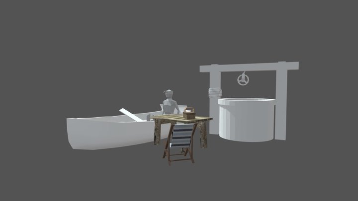 Forest Loner - 2 More detailed props 3D Model