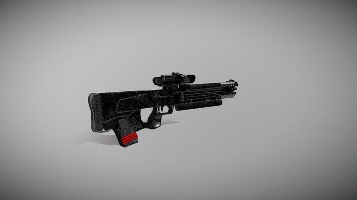 LOW POLY GUN 3D Model