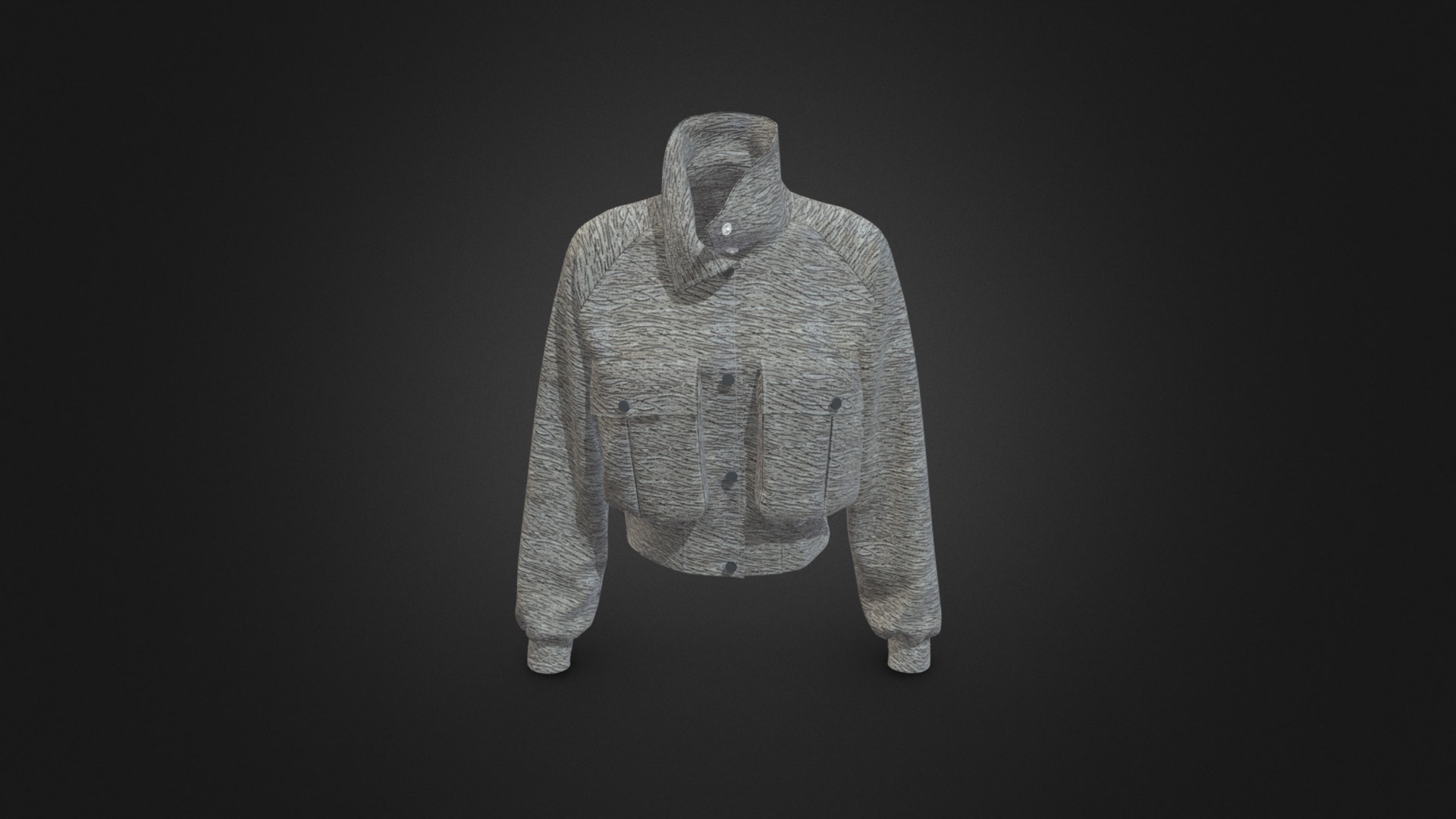 3D model Women Military Raglan Jumper - This is a 3D model of the Women Military Raglan Jumper. The 3D model is about a grey stone sculpture.
