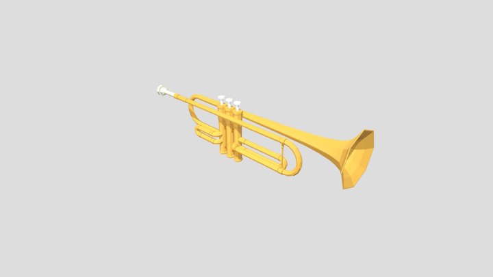 Low poly trumpet 3D Model