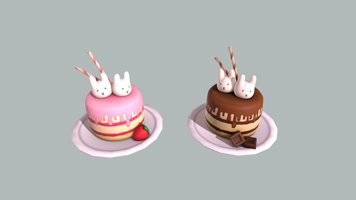 Bunny Cakes 3D Model