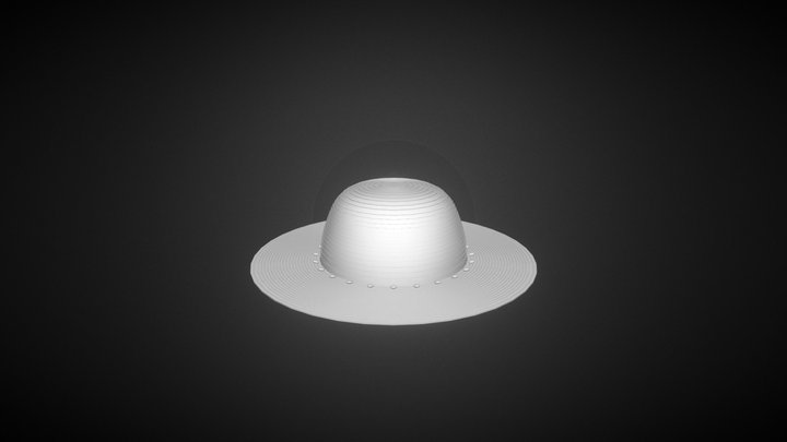 Toddler Girls' Floppy Hat With Poms 3D Model
