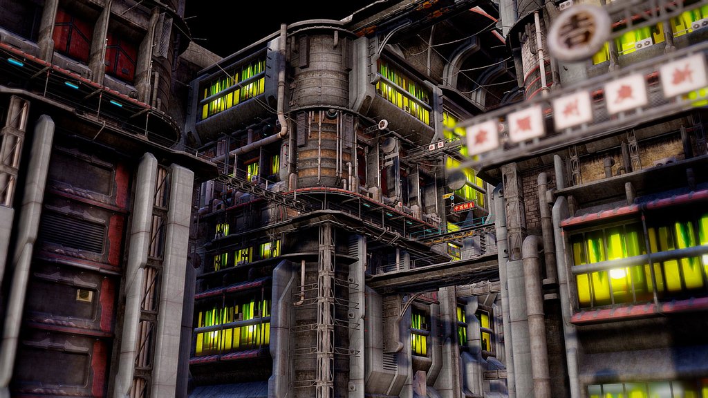 Futuristic Dystopian City Gameready