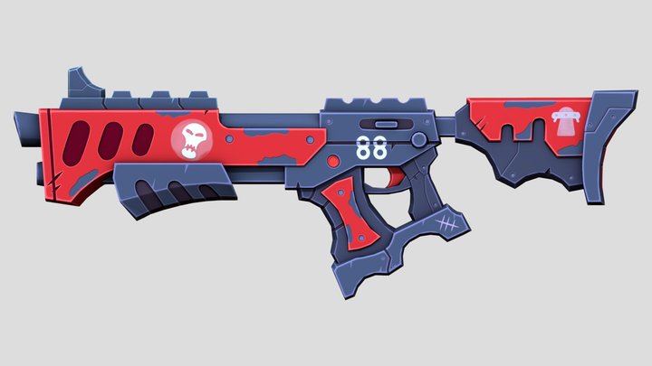 Stylized SCI-FI Shotgun_ Tutorial_on_ You Tube 3D Model