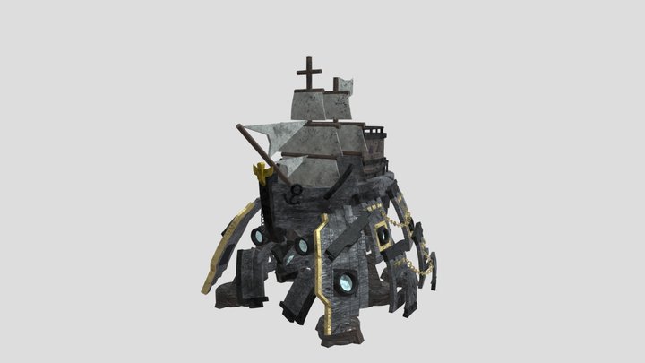 Mecha Pirate Galleon – Walking Ship Robot 3D Model