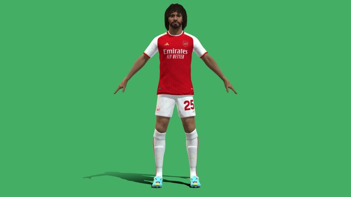 3D Rigged Mohamed Elneny Arsenal 2024 3D Model