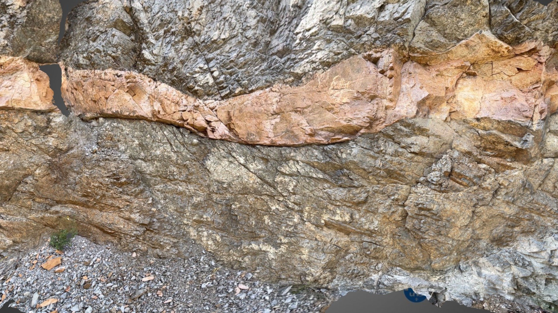 Sybille Canyon outcrop with granitic dyke