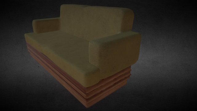 Sofa two seater model_4 3D Model