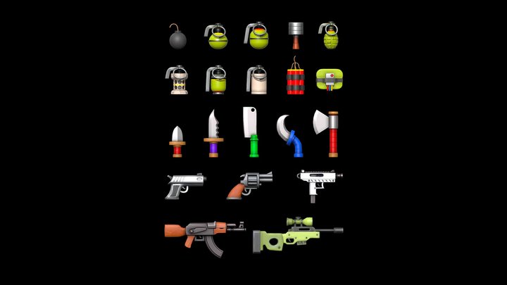 Stylized Weapon Pack 3D Model