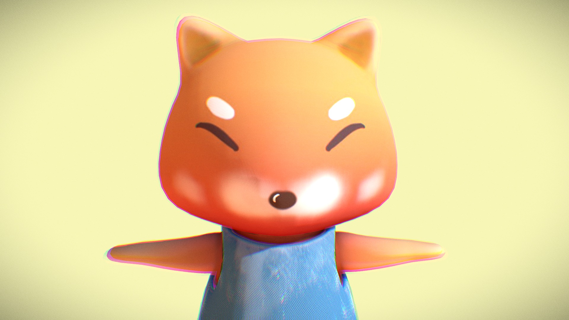 3D model Chiba Inu - This is a 3D model of the Chiba Inu. The 3D model is about a red cartoon character.