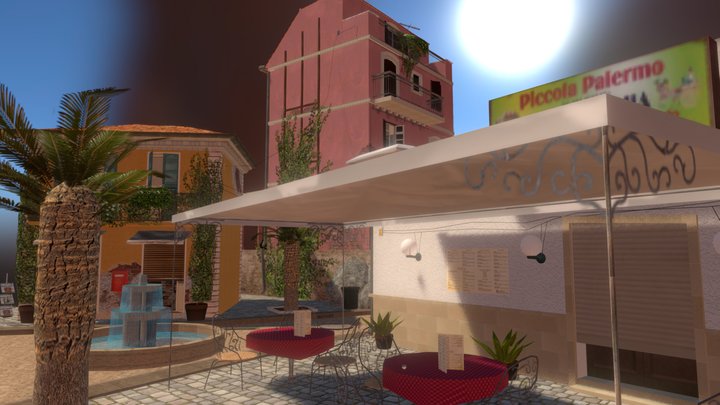 City Scene - Ballestrate , Sicily 3D Model