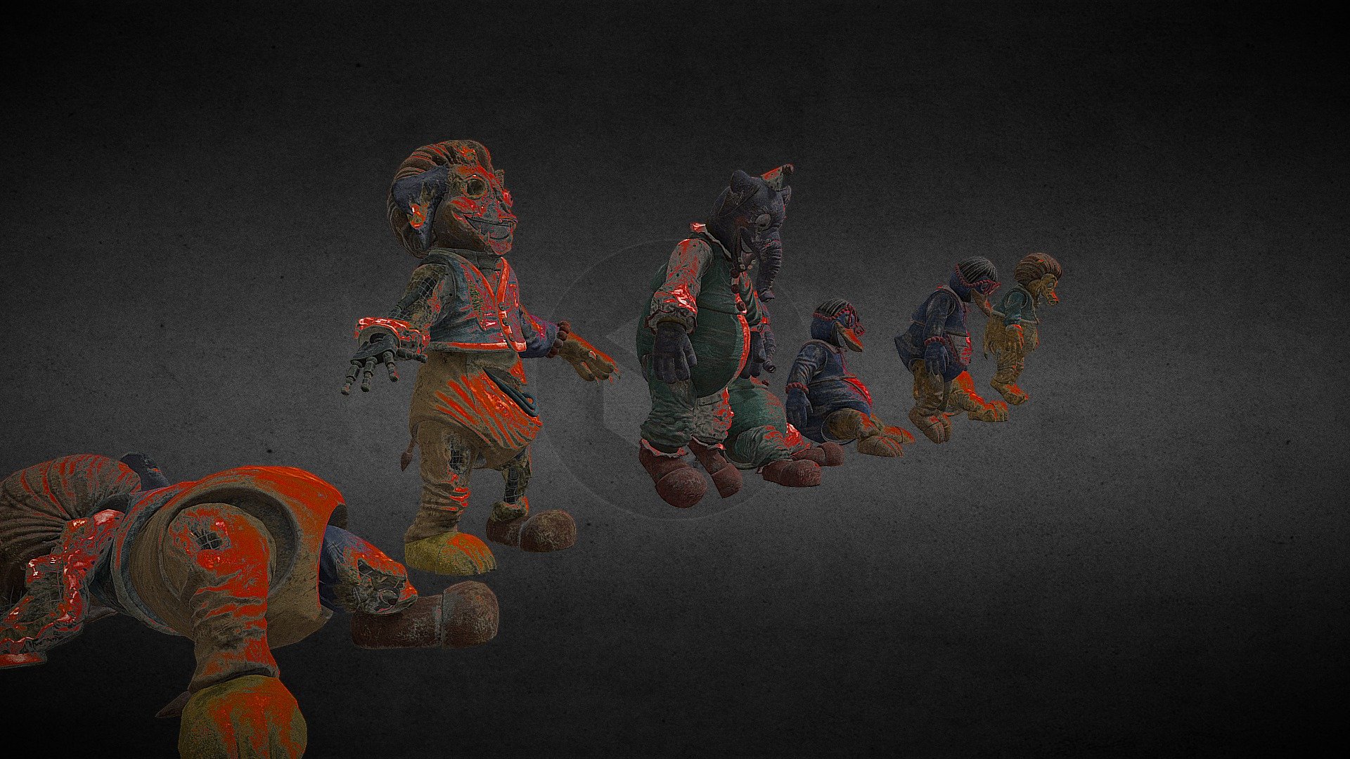Mascots (ALL of them) fnaf ruin - Download Free 3D model by jakss