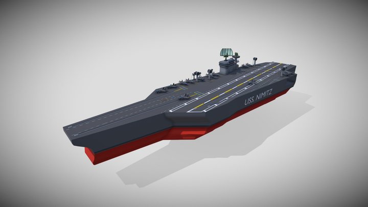 Low Poly Aircraft Carrier 3D Model