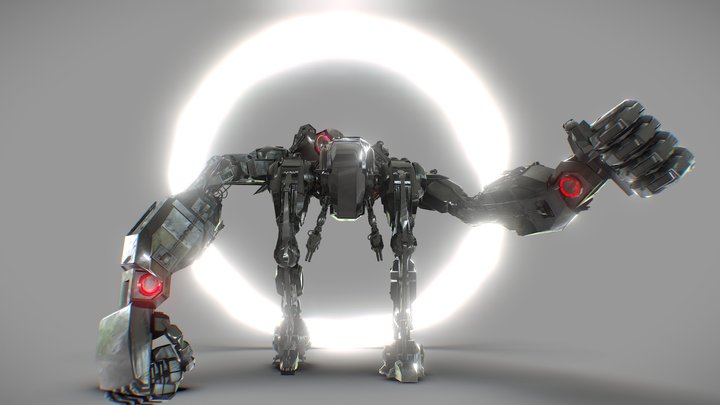 Mech with arms 3D Model
