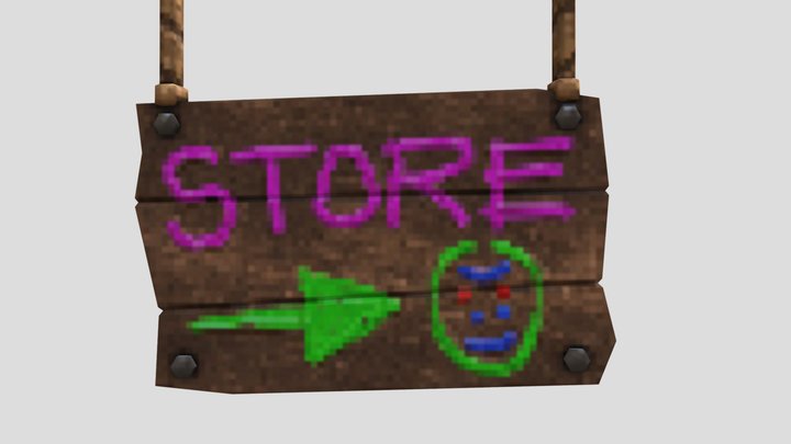Gorilla Tag Store Sign 3D Model