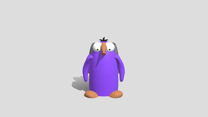 Purple Penguin 3D Model