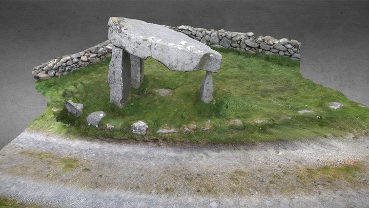 Neolithic Tripod Portal Tomb. Legananny Dolmen. 3D Model