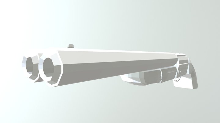 Low Poly Double-Barrel Shotgun 3D Model